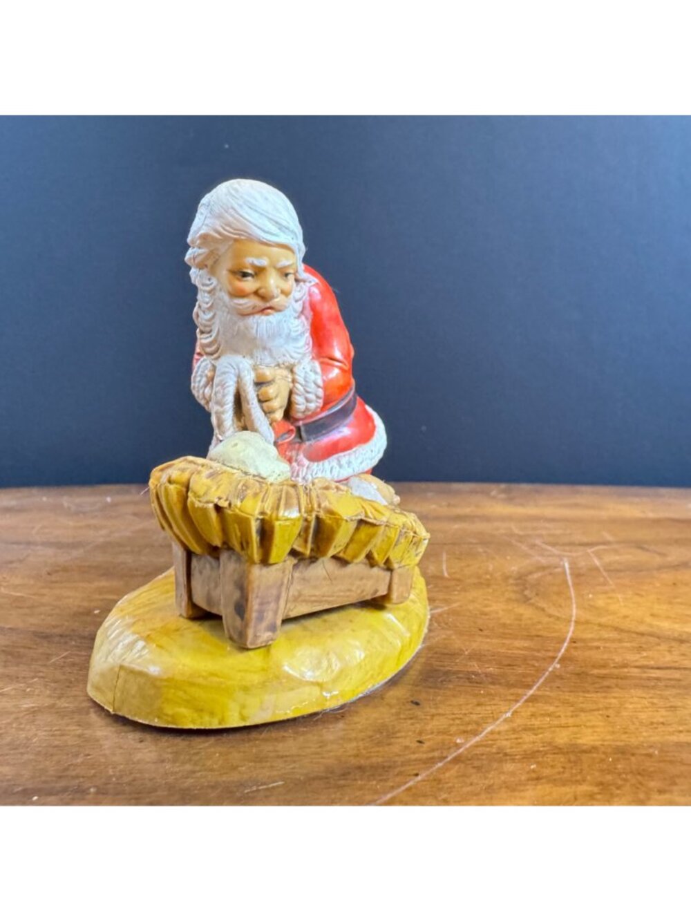 VTG Santa Kneeling By Baby Jesus Fontanini Resin Figurine 1984 Italy Manger Scen - Picture 4 of 12